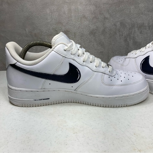 Nike White Air Force 1 Paint Dripping Navy Blue Custom Men's Sz 11 315115-112 - Picture 6 of 11